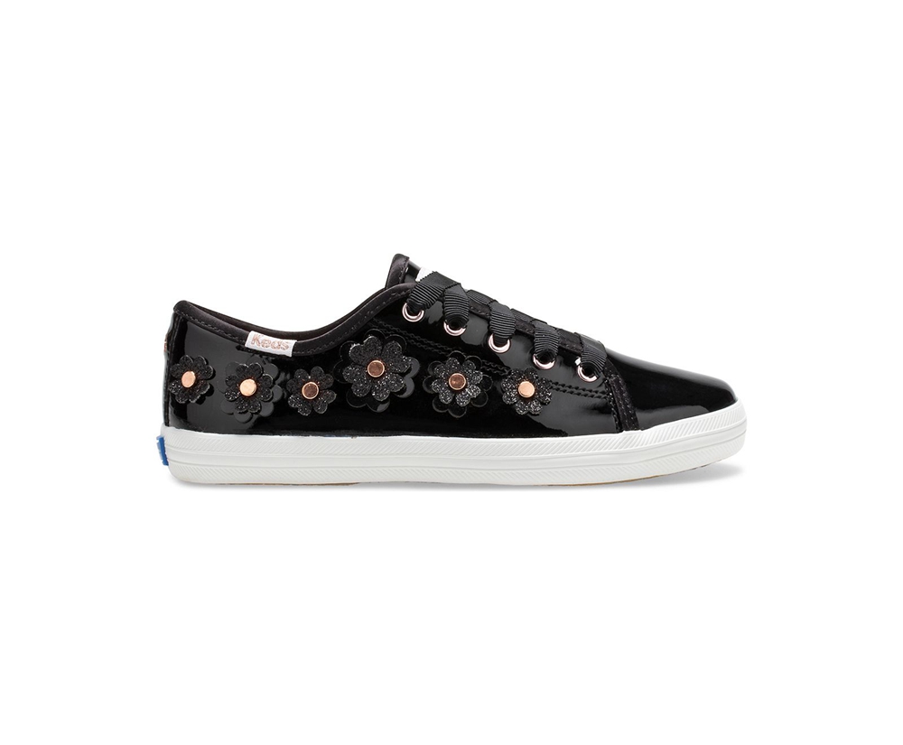 Keds Kids Sneakers Black - Kate Spade new york Kickstart Patent Leather - 714UELPTC